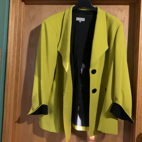 Lined jacket - Laura Plus 18 - Apple green with black - Picture 5 of 6